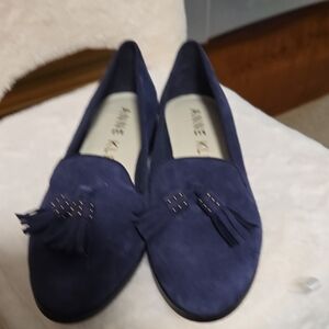Anne Klein Navy Tassel Loafers